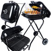 Grill Ogrodowy Przenośny Turystyczny Węglowy Wózek Pokrywa Gruba Blacha