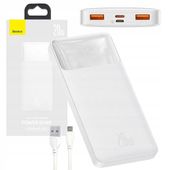 Powerbank Baseus Bipow 10000 Mah 2X Usb / Usb-C / Microusb 20W Pd Biały