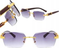 Okulary Przeciwsłoneczne bezramkowe prostokątne Damskie męskie UV400 Brąz