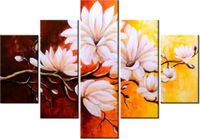 70 100CM OBRAZ 5 ELEM MAGNOLIE PEŁNI DRUK PŁÓTNO