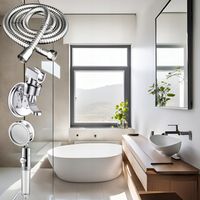 Słuchawka prysznicowa z wężem Oszczędna z filtrem Uchwyt bez wiercenia ECO