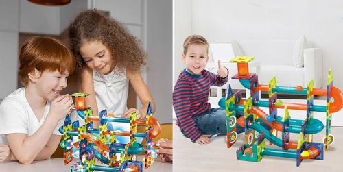 KLOCKI MAGNETYCZNE ŚWIĘCĄCE TOR KULKOWY KLOCKI KONSTRUKCYJNE KULODROM 110EL na Arena.pl