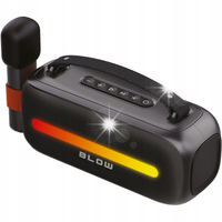 GŁOŚNIK BLUETOOTH PRZENOŚNY RADIO FM USB BEZPRZEWODOWY KARAOKE RGB MIKROFON