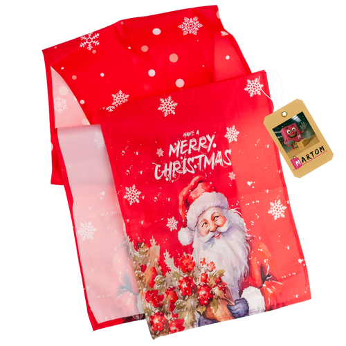 Bieżnik Świąteczny, Obrus, Na Stół, Z Mikołajem, Czerwony, 180X33Cm na Arena.pl