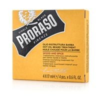 PRORASO HOT OIL - Rozgrzewające Olejki do Brody WOOD & SPICE, 4 X 17 ml