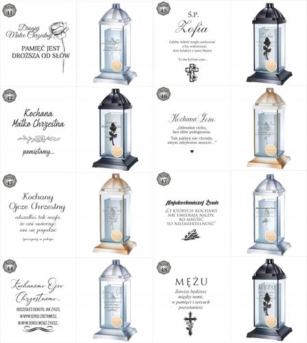 Luksusowy znicz personalizowany cytat grawer z napisem dedykacją inicjałami na Arena.pl