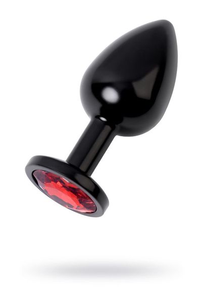 Black Anal Plug Toyfa Metal,With A Ruby Colored Gem zdjęcie 1