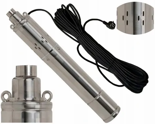 POMPA GŁĘBINOWA ŚRUBOWA DO WODY CZYSTEJ STUDNI WIERCONA 4" + KABEL 20M na Arena.pl