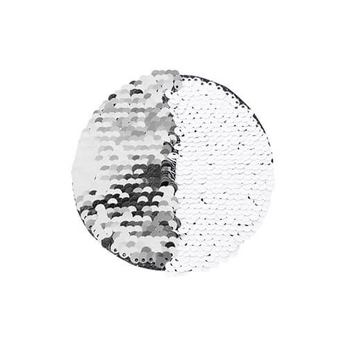 Dwukolorowe cekiny do sublimacji i aplikacji na tekstyliach - srebrne kółko Ø 10 cm na Arena.pl