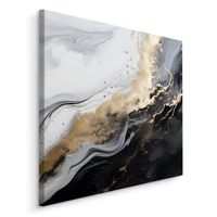 Obraz Do Sypialni Czarno-Biały MARMUR Styl Glamour Abstrakcja 90cm x 90cm