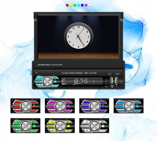 RADIO SAMOCHODOWE 1DIN 7'' BT WYSUWANY EKRAN DOTYKOWY MIRROR LINK na Arena.pl
