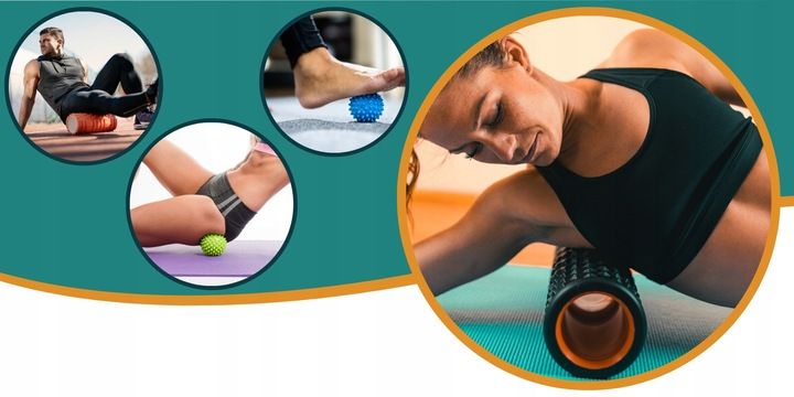 ROLLER WAŁEK DO MASAŻU ĆWICZEŃ PRO+ 33cm niebieski zdjęcie 2