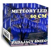 METEORYTY LAMPKI CHOINKOWE SOPLE LED 50CM PADAJĄCY ŚNIEG GIRLANDA bałwan