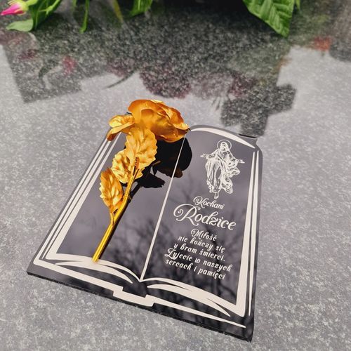 DEKORACJA na grób GRAWEROWANY ZNICZ podstawka na cmentarz RÓŻA DLA na Arena.pl