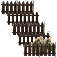 10x Płotek Ogrodowy Plastikowy Brązowy Border Palisada Obrzeże Trawnik 2m