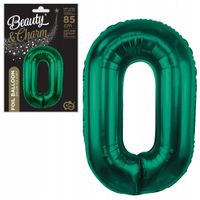balon foliowy b&c cyfra 0 zieleń butelkowa 85cm ch-b8b0