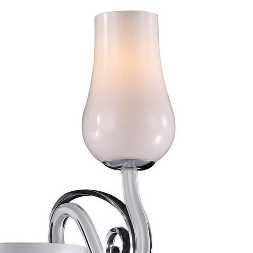 Pokojowa lampa ścienna Lybra do przedpokoju chrom biała na Arena.pl