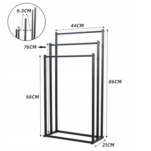 Stojak na Ręczniki Wieszak Stojący Podłogowy do Łazienki Pralni - M na Arena.pl