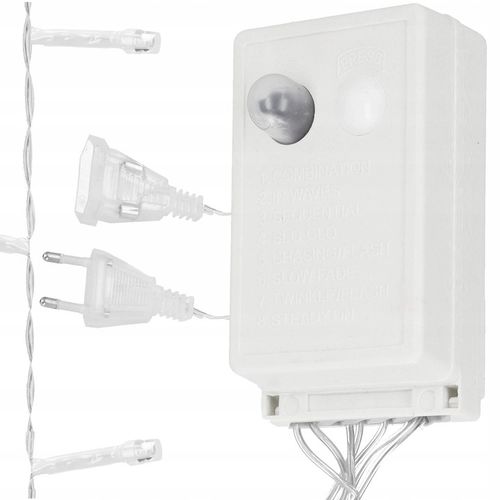 KURTYNA ŚWIETLNA 200 LED 3x2m SOPLE LAMPKI GIRLANDA BIAŁE PILOT NA OKNO na Arena.pl