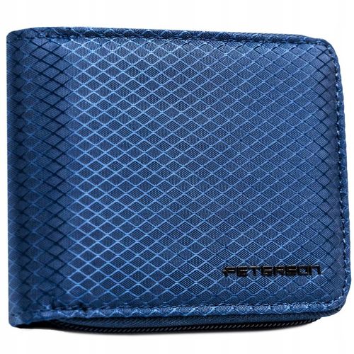 Portfel męski elegancki mały slim wallet Peterson na suwak na karty RFID na Arena.pl