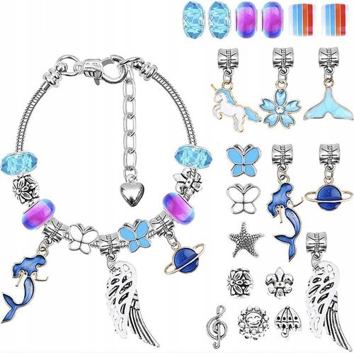 ZESTAW DO ROBIENIA BRANSOLETEK BIŻUTERI NASZYJNIK KORALIKI CHARMS ZAWIESZKI na Arena.pl