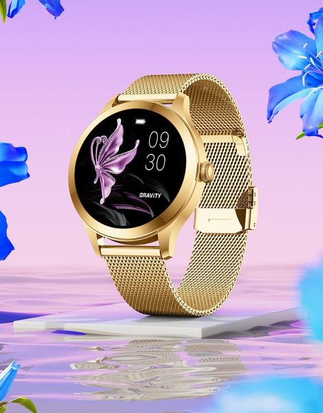 smartwatch gravity biało złoty 2 paski gt25-2 pro zdjęcie 12