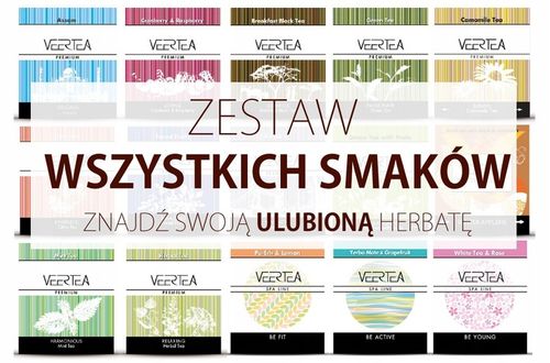Herbata VEERTEA zestaw 128 saszetek z 16 smaków, 8 saszetek z każdego smaku na Arena.pl