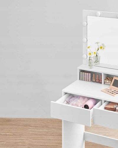 Toaletka kosmetyczna Z LUSTREM I OŚWIETLENIEM LED 2 szuflady 3 na Arena.pl