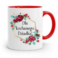 Kubek Czerwony Prezent Dla Kochanego Dziadka Z Nadrukiem Ze Zdjęciem