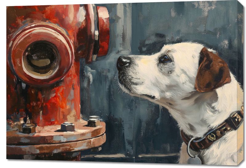 Obraz 100x70cm Kumpel przy Hydrancie zdjęcie 1