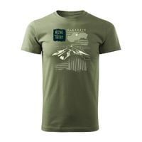 Koszulka z górami w góry turystyczna z Tatrami Tatry Niżne Chopok trekkingowa męska khaki REGULAR M