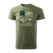 Koszulka z górami w góry turystyczna z Tatrami Tatry Niżne Chopok trekkingowa męska khaki REGULAR XXL