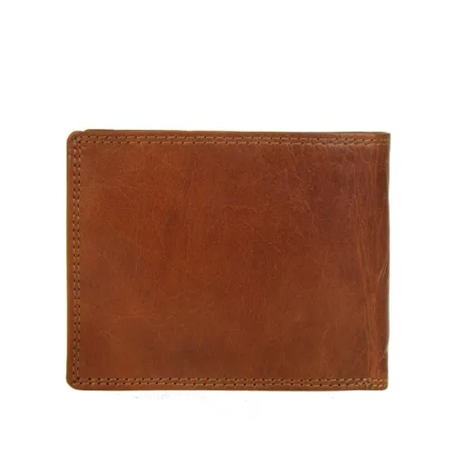 portfel męski brązowy poziomy ze znakiem zodiaku na Arena.pl