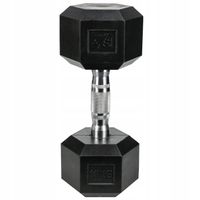 HANTEL ŻELIWNY OGUMOWANY CIĘŻAREK HEX 10KG SOLIDNY WYTRZYMAŁY STALOWY PRO