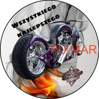 Opłatek na tort Urodziny 18 30 40  Motor Harley Davidson Yamaha Vsk Cross