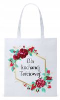 Dla Teściowej Mamy Prezent Torba Eco Biała Shopper Z Nadrukiem Ze Zdjęciem