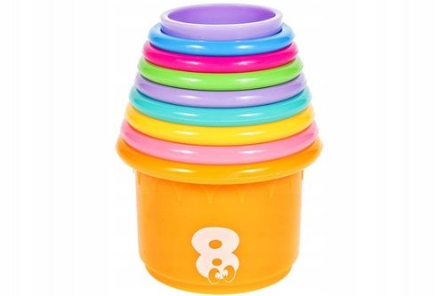 PIRAMIDA WIEŻA Z KLOCKÓW KUBECZKÓW DO ZABAWY WODY KLOCKI DLA DZIECI ZABAWKA na Arena.pl