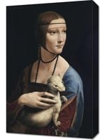 Obraz 40x60cm Dama z Łasiczką, Da Vinci Vintage do Salonu