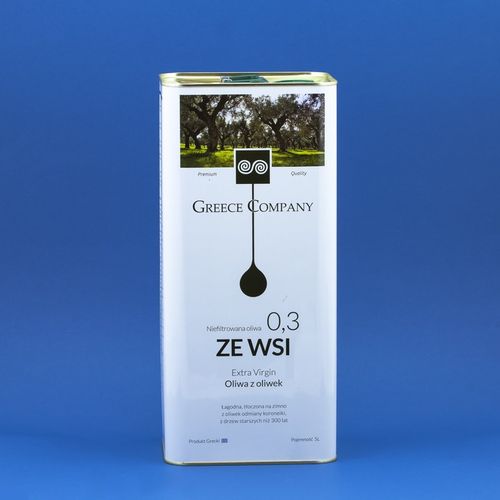 Oliwa z oliwek ZE WSI niefiltrowana Extra Virgin łagodna 0,3% 5 l na Arena.pl