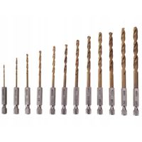 WIERTŁA TYTANOWE DO METALU BETONU ZESTAW HSS 13SZT