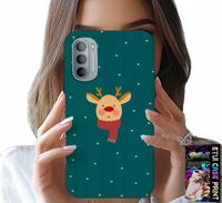 ETUI DO MOTOROLA G31 / G41 - RENIFER NA ZIELONYM TLE ŚWIĄTECZNE WZORY