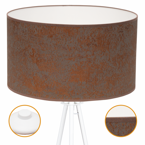 Lampa Podłogowa Trigni Biała - Skandynawski Design Brązowy CONCRET abażur na Arena.pl