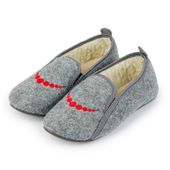 Bambosze damskie szare filcowe ocieplane korale 37