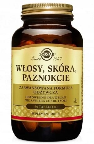 SOLGAR WŁOSY SKÓRA PAZNOKCIE 60 TABLETEK na Arena.pl
