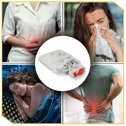 Duży Termofor Gumowy w Pokrowcu Ogrzewacz Pluszowy w Sweterku na Wodę XXL na Arena.pl