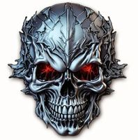 Naklejka Upiorna Czaszka Potwór Mutant Freak Red Eyes na samochód Sticker