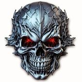 Naklejka Upiorna Czaszka Potwór Mutant Freak Red Eyes na samochód Sticker