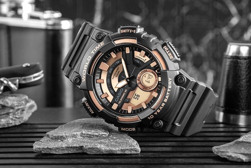 zegarek męski casio gerton aeq-110w-1a3vdf + box zdjęcie 6