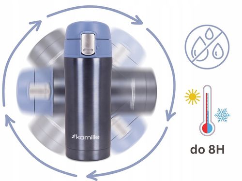 KUBEK TERMICZNY TERMOS STALOWY 100% SZCZELNY pojemny bidon KAMILLE 320 ml na Arena.pl