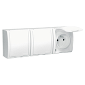 Aquarius Gniazdo 3-krotne z uziemieniem AQGZ1-3/11 biały SIMON